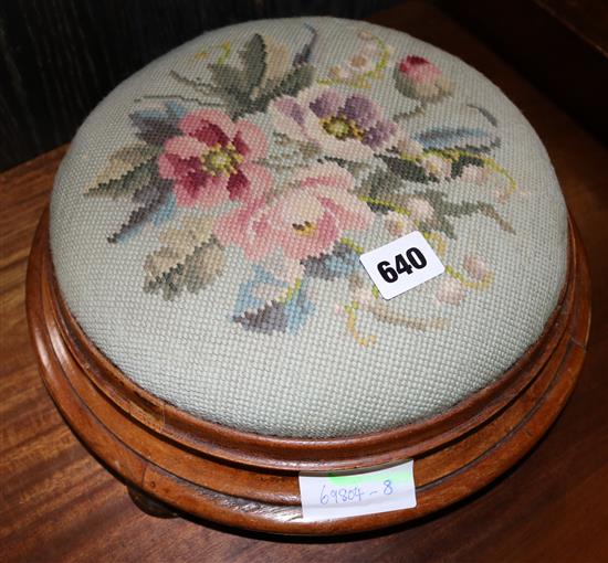 Victorian needlepoint footstool